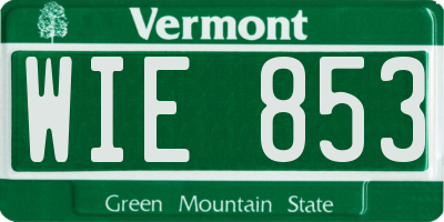 VT license plate WIE853
