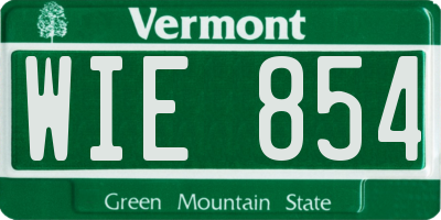 VT license plate WIE854