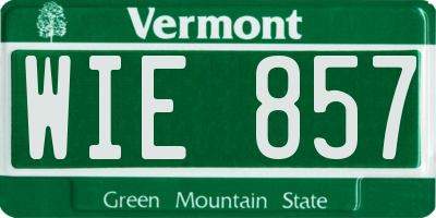 VT license plate WIE857