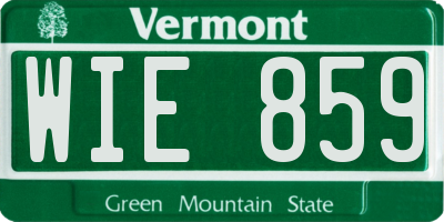 VT license plate WIE859