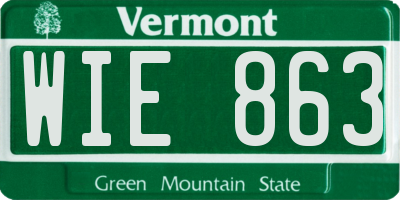 VT license plate WIE863