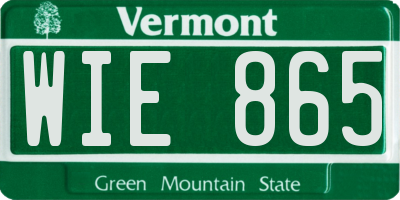 VT license plate WIE865