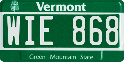 VT license plate WIE868