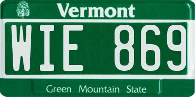 VT license plate WIE869