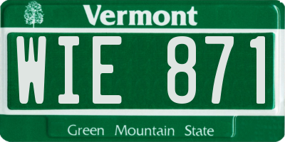 VT license plate WIE871