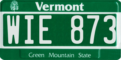 VT license plate WIE873