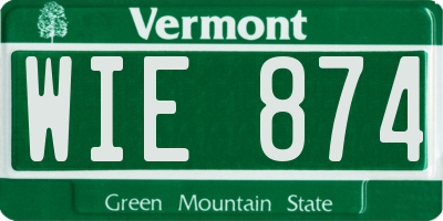 VT license plate WIE874
