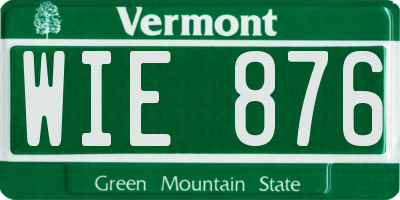 VT license plate WIE876