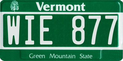 VT license plate WIE877