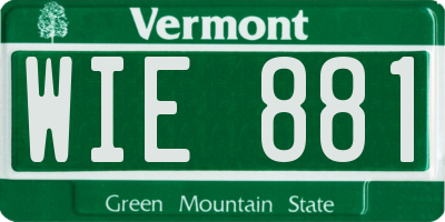 VT license plate WIE881