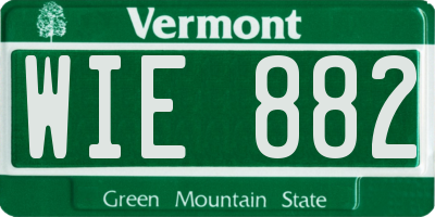 VT license plate WIE882