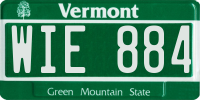 VT license plate WIE884