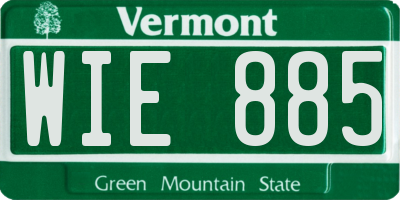 VT license plate WIE885