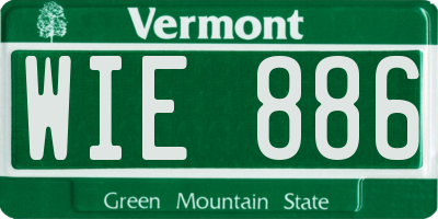 VT license plate WIE886