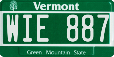 VT license plate WIE887