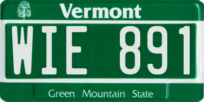 VT license plate WIE891