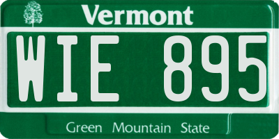VT license plate WIE895