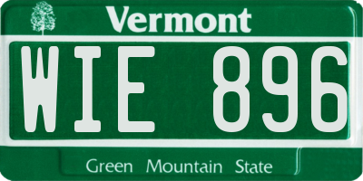 VT license plate WIE896