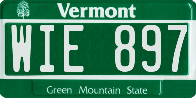 VT license plate WIE897