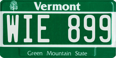 VT license plate WIE899