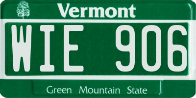 VT license plate WIE906