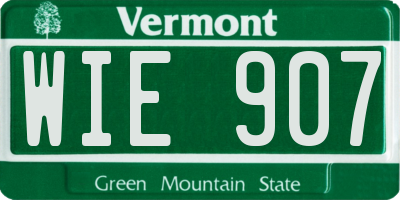 VT license plate WIE907