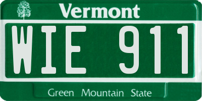 VT license plate WIE911