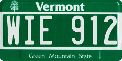 VT license plate WIE912