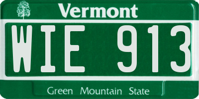 VT license plate WIE913