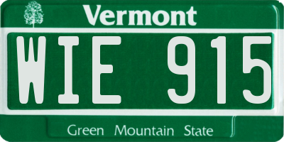 VT license plate WIE915