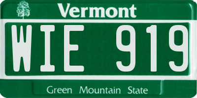 VT license plate WIE919