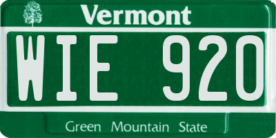 VT license plate WIE920