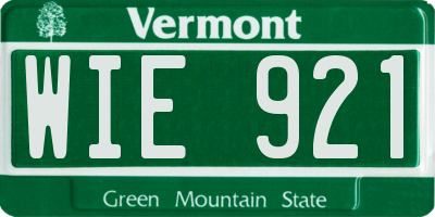 VT license plate WIE921