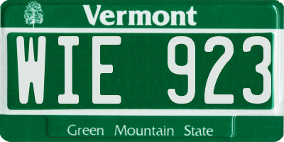 VT license plate WIE923