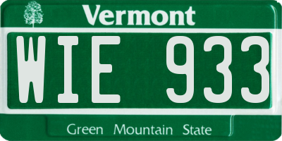VT license plate WIE933