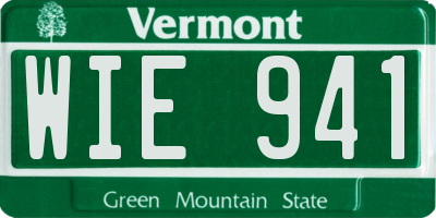 VT license plate WIE941