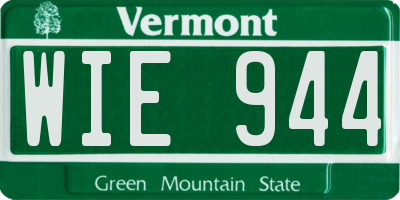 VT license plate WIE944