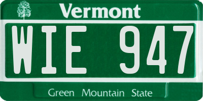 VT license plate WIE947