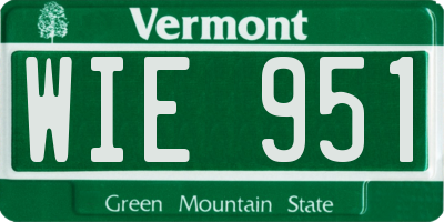 VT license plate WIE951