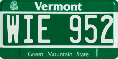 VT license plate WIE952