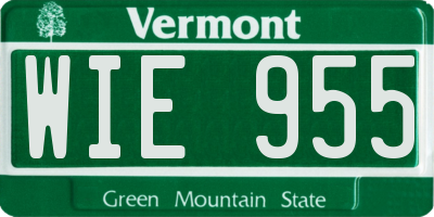 VT license plate WIE955