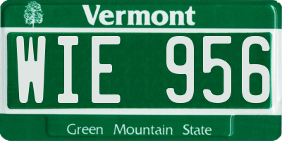 VT license plate WIE956