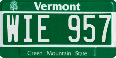VT license plate WIE957