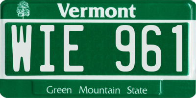 VT license plate WIE961