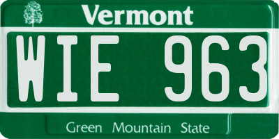 VT license plate WIE963
