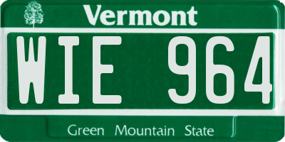VT license plate WIE964