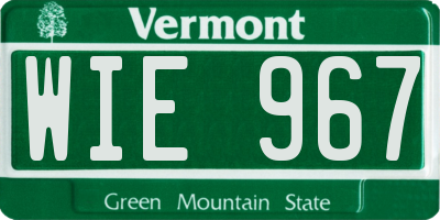 VT license plate WIE967