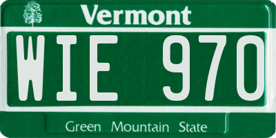 VT license plate WIE970