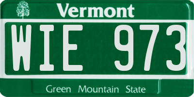 VT license plate WIE973