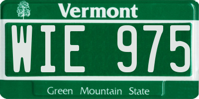 VT license plate WIE975